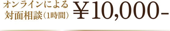 オンラインによる対面相談（1時間）|￥10,000-